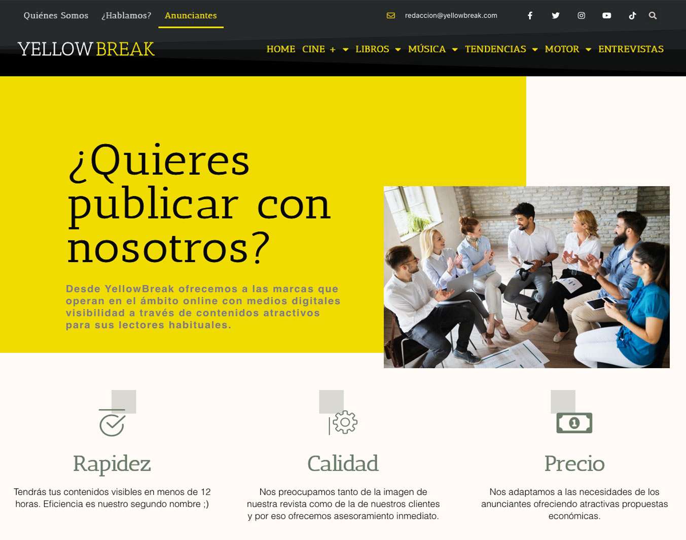 Pantallazo Web Yellowbreak.com